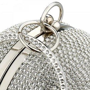 NWT Sparkling Bling Swarovski Crystal Rhinestone Round Ball Purse Tassels